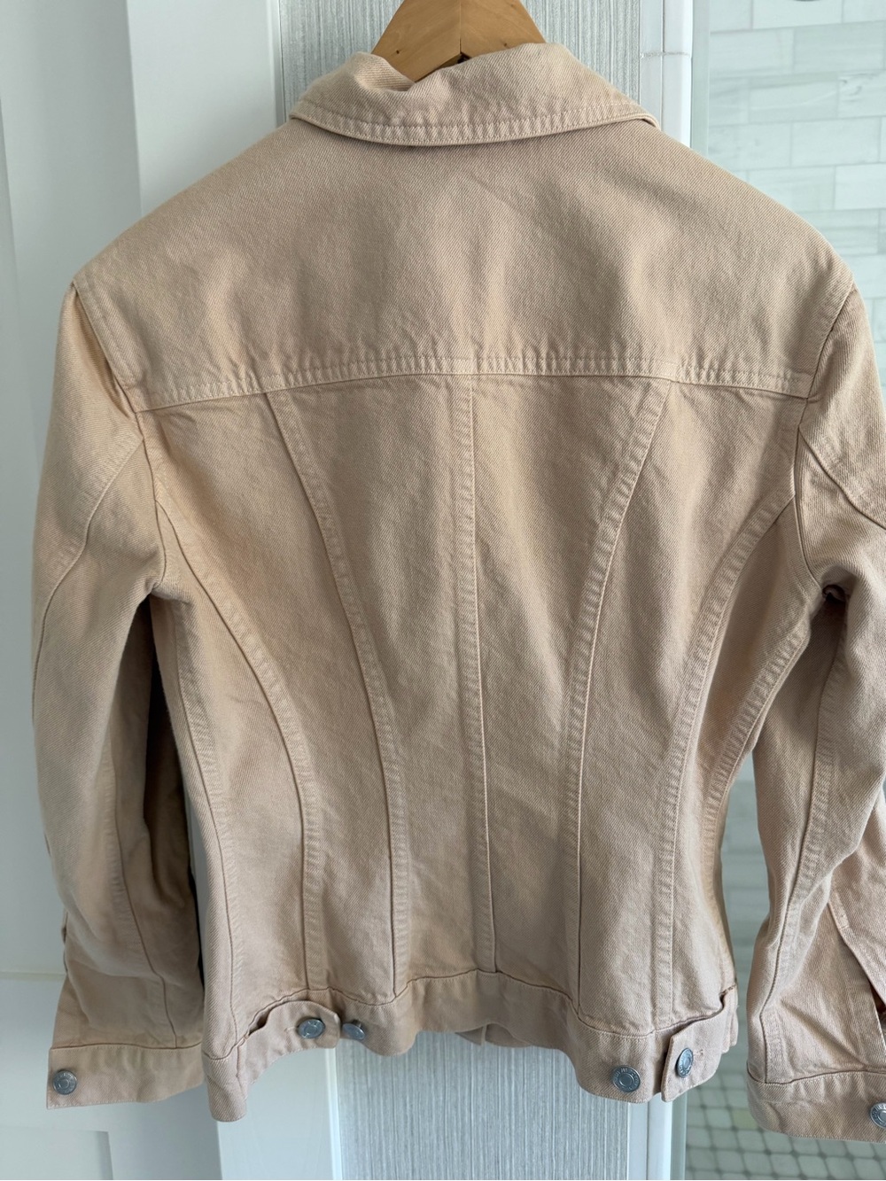 A.L.C. Light Tan Button-Front Denim Jacket - Picture 3 of 4